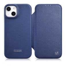 ICARER - iCarer iPhone 14 Plus Plånboksfodral Magsafe CE Läder - Blå