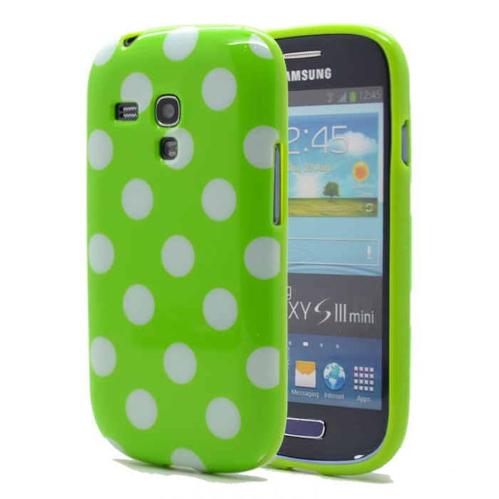 UTGATT4 - Polka dot FlexiCase Skal till Samsung Galaxy S3 Mini i8190 - (Grn)