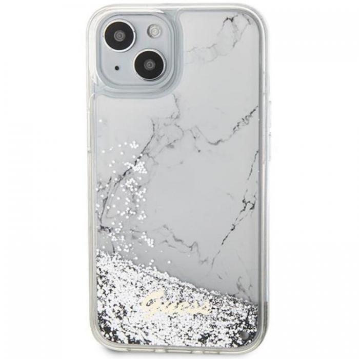 Guess - Guess iPhone 14 Mobilskal Liquid Glitter Marble - Vit