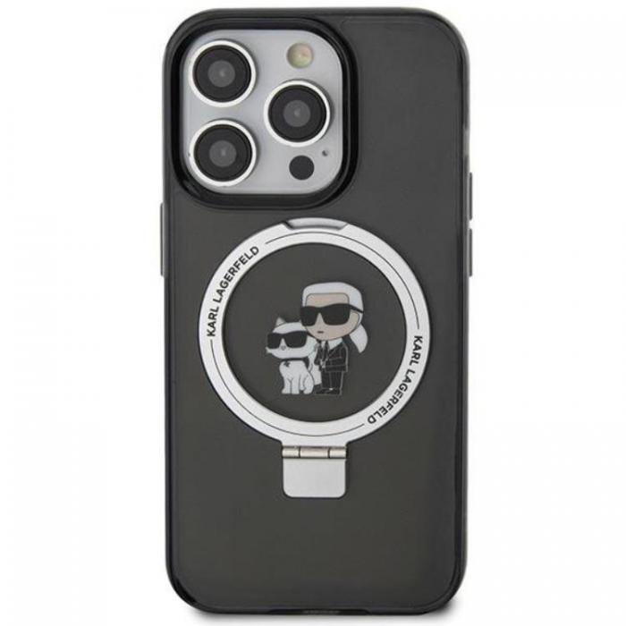 KARL LAGERFELD - KARL LAGERFELD iPhone 15 Pro Max Mobilskal MagSafe Ringstll - Svart
