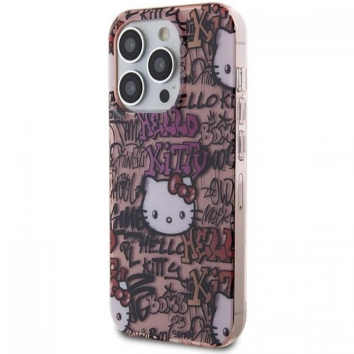 Hello Kitty - Hello Kitty iPhone 13 Pro Max Mobilskal IML Tags Graffiti - Rosa