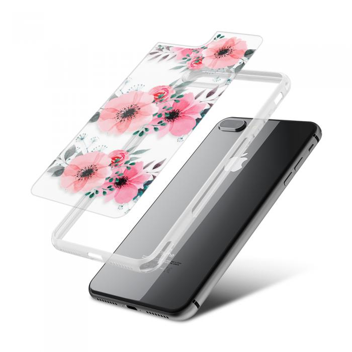 UTGATT5 - Fashion mobilskal till Apple iPhone 8 Plus - Rosa blommor