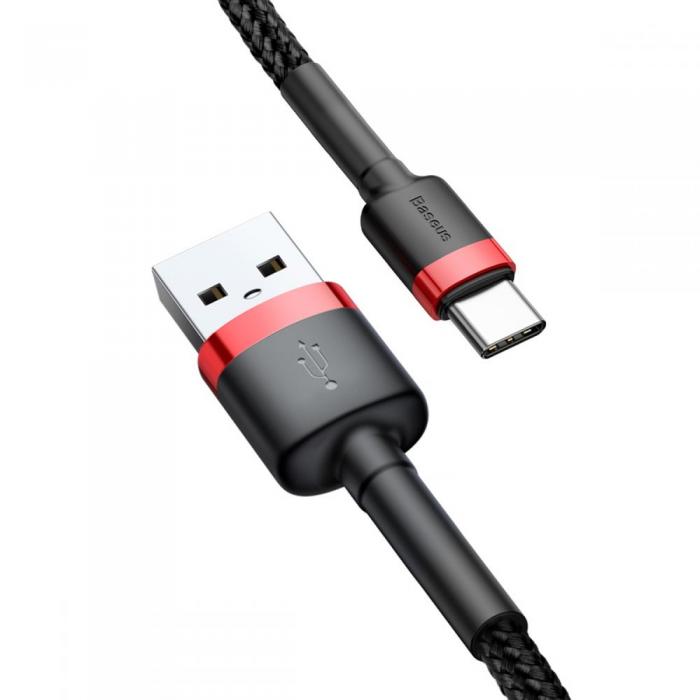 BASEUS - BASEUS Cafule USB-C Kabel 100 cm Rd/Svart