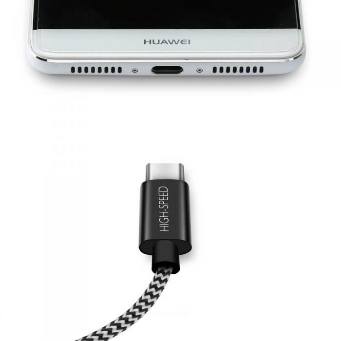 UTGATT5 - Dux Ducis K-ONE Series USB / USB-C Kabel 2.1A 3M Svart