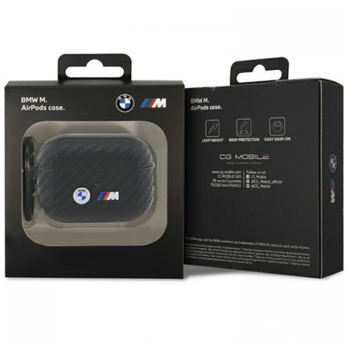 BMW - BMW Airpods Pro 2 Skal Carbon Double Metal Logo - Svart