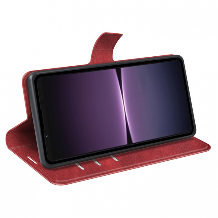 A-One Brand - Sony Xperia 1 V Plnboksfodral Folio Flip Calf - Rd