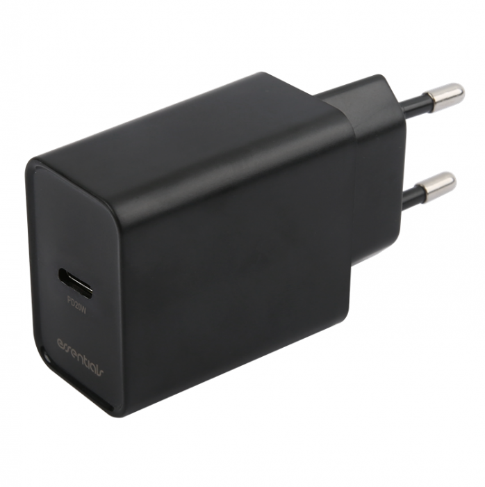 UTGATT1 - Essentials PD Vggladdare USB-C 20W USB-C Kabel 1m - Svart