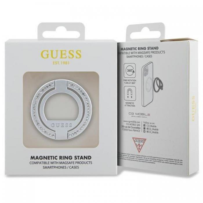 Guess - Guess Ringhllare Magsafe Rhinestone - Silver