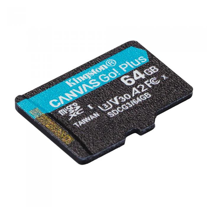 Kingston - Kingston 64GB microSDXC Canvas Go! Plus UHS-I 170MB/s Adapter
