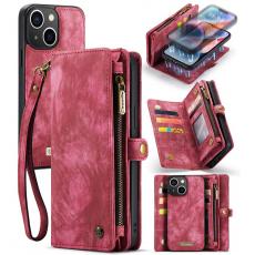 Caseme - CASEME iPhone 15 Plus Plånboksfodral 008 Detachable - Röd
