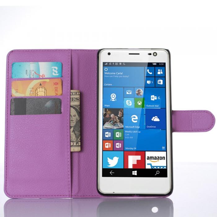 UTGATT5 - Litchi Plnboksfodral till Microsoft Lumia 850 - Lila