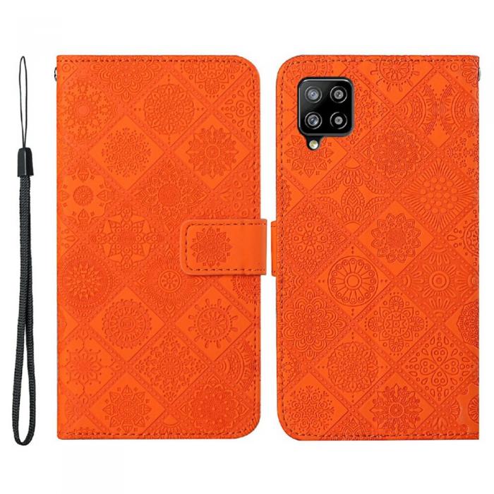 A-One Brand - Ethnic Design Plnboksfodral Galaxy A22 4G - Orange
