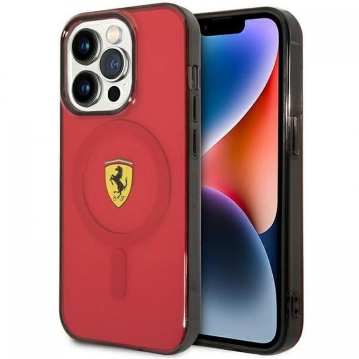 Ferrari - Ferrari iPhone 14 Pro Mobilskal Magsafe Translucent - Rd