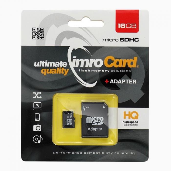 UTGATT1 - Imro Minneskort MicroSD 16 GB Med Adapter SD
