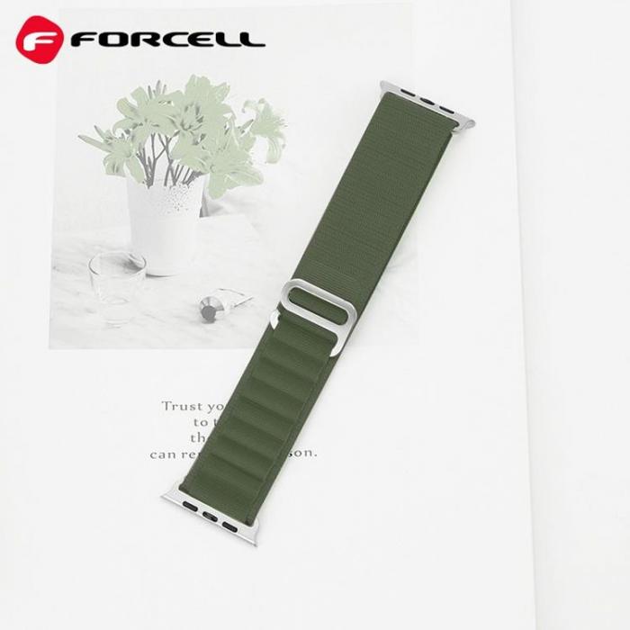 Forcell - Forcell Apple Watch (42/44/45/49mm) Armband F-Design - Grn