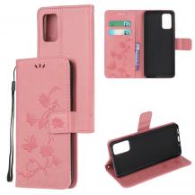 A-One Brand - Butterfly Plånboksfodral till Samsung Galaxy S20 - Rosa