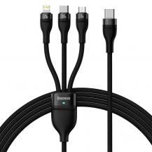 BASEUS - Baseus Typ-C Till Micro USB Typ-C Lightning Kabel 100 W 1.5 m - Svart
