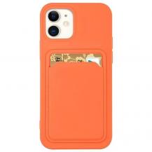 Ruhtel&#8233;Silicone Korthållare Skal iPhone 13 Mini - Orange&#8233;