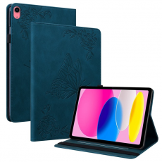 A-One Brand - iPad 10.9 (2022) Fodral Butterfly Flower Imprinted - Blå