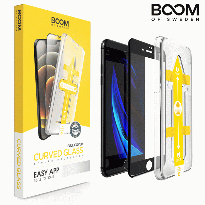 Boom of Sweden - BOOM Curved Hrdat Glas Skrmskydd iPhone 8 Plus / 7 Plus