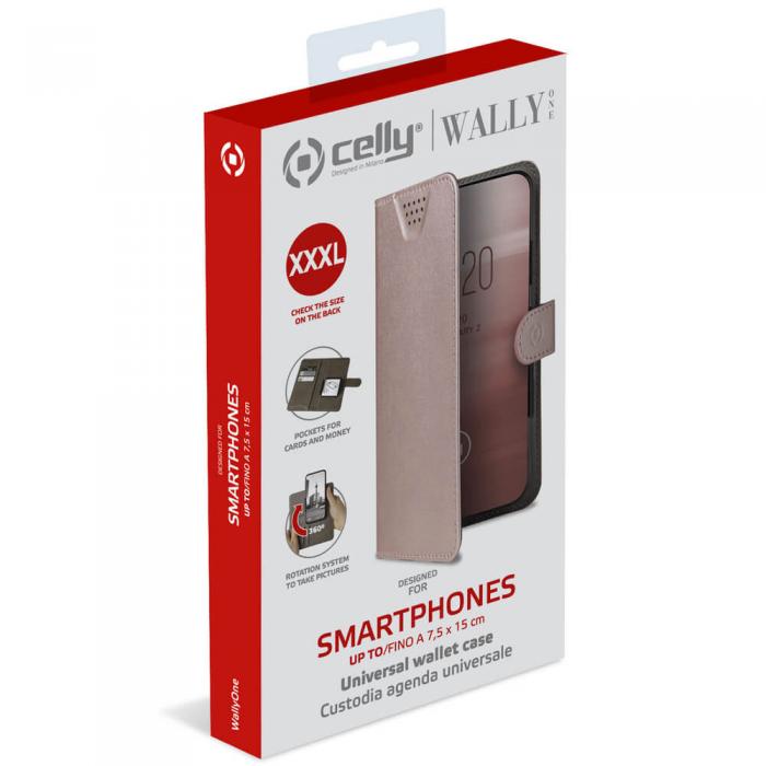 UTGATT5 - Celly Wallet Case Universal max 7 5x15cm Rosa