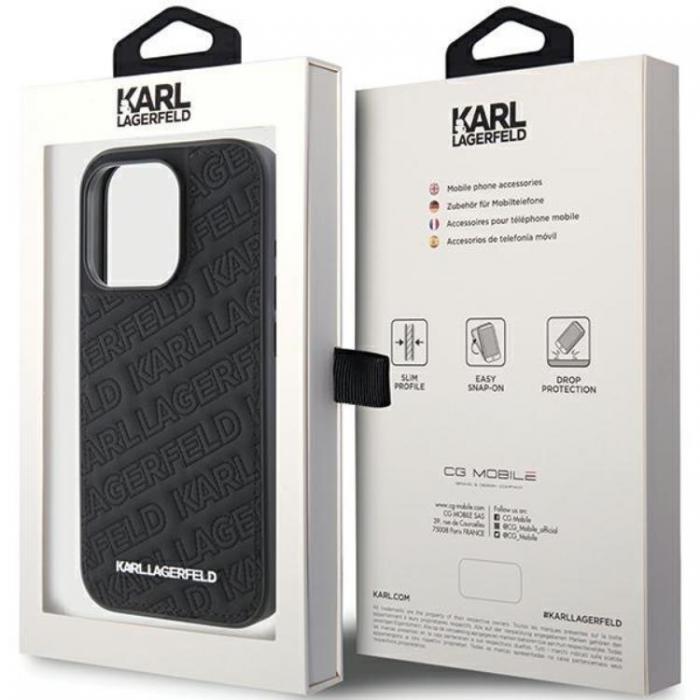 KARL LAGERFELD - KARL LAGERFELD iPhone 15 Pro Mobilskal Quilted K Pattern - Svart
