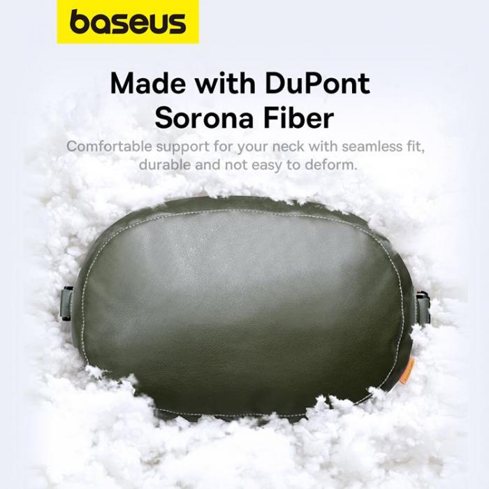 BASEUS - Baseus Bilnackstdskudde med 2 Material ComfortRide Series - Mrkgrn