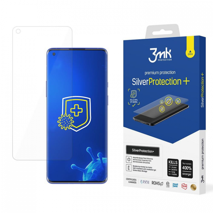 3MK - 3MK OnePlus 8 Hrdat Glas Skrmskydd Silver Protection+