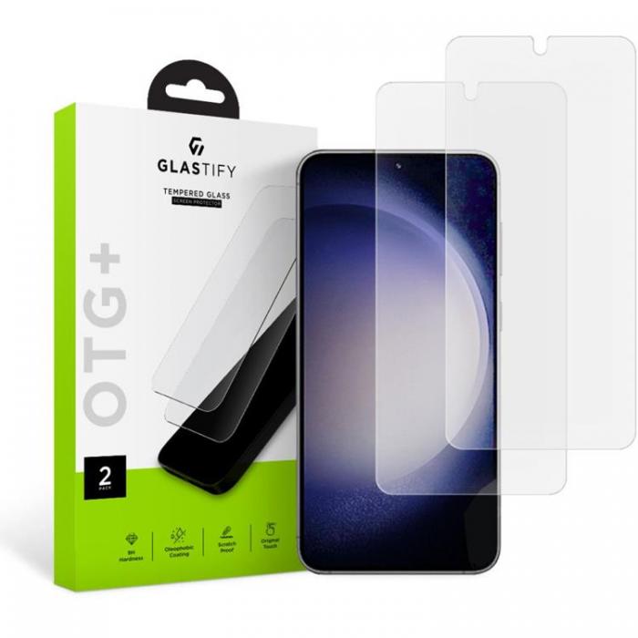 Glastify - [2-Pack] Glastify Galaxy 23 Hrdat Glas Skrmskydd OTG Plus - Clear