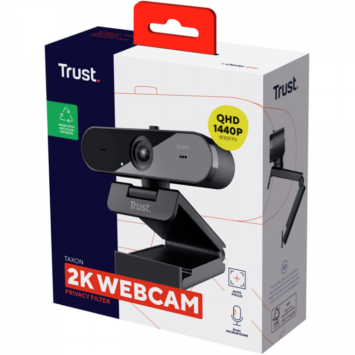 Trust - Trust Taxon Webbkamera 2K QHD 1440p Eco