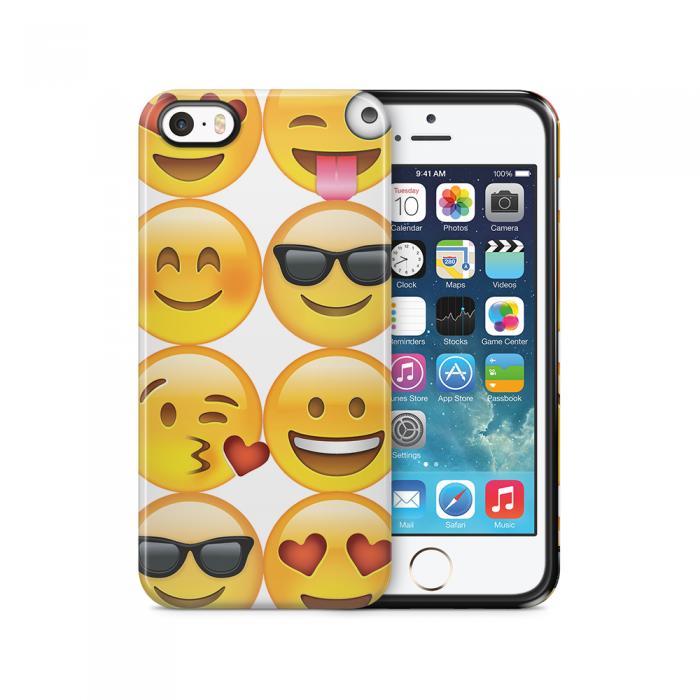 UTGATT5 - Tough mobilSkal till Apple iPhone SE/5S/5 - Emoji - Smileys