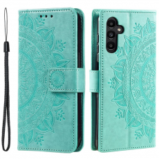 A-One Brand - Galaxy A24 4G Plånboksfodral Imprinted Mandala Flower - Grön