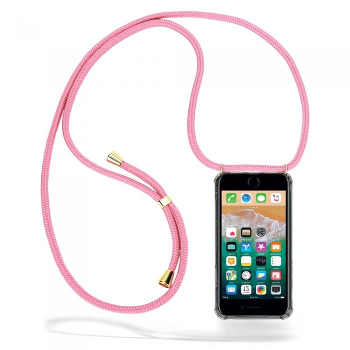 CoveredGear-Necklace - Boom iPhone 7/8/SE 2020/SE 2022 skal med mobilhalsband- Pink Cord