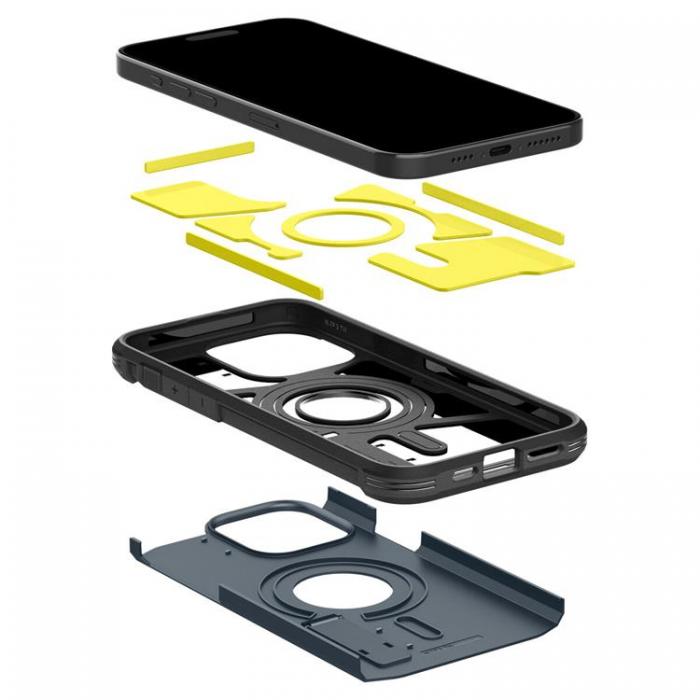 Spigen - Spigen iPhone 15 Pro Max Mobilskal Magsafe Tough Armor - Metal Slate