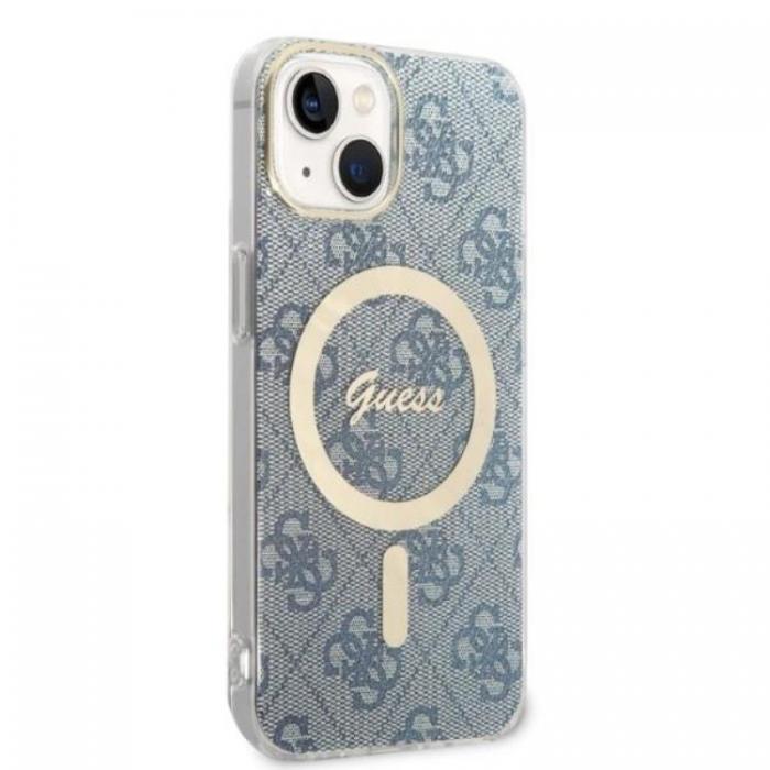 Guess - GUESS iPhone 14 Plus Magsafe Skal 4G Print + Trdls Laddare - Bl