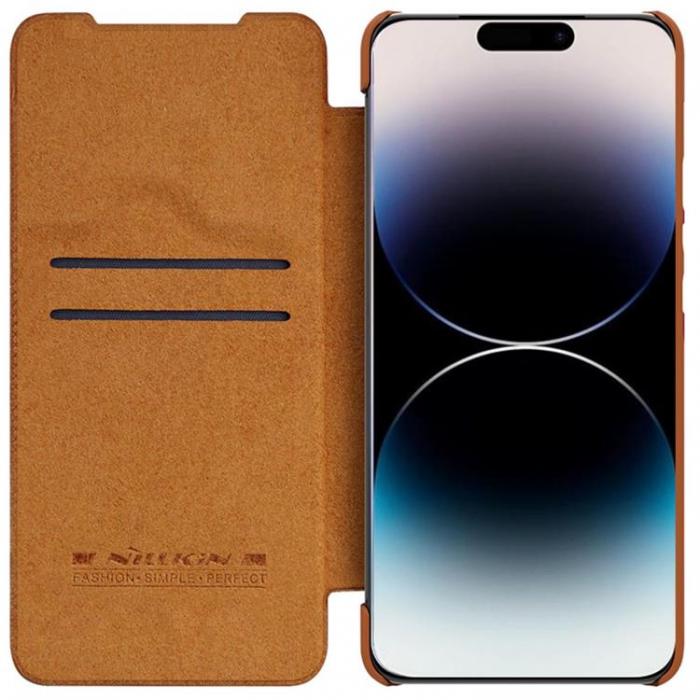 Nillkin - Nillkin iPhone 14 Pro Plnboksfodral Qin Pro Lder - Brun