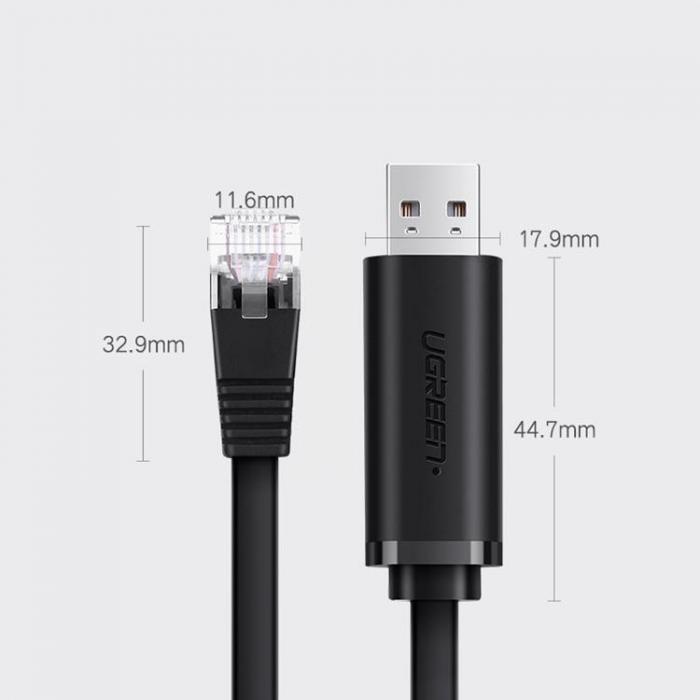 Ugreen - Ugreen Ethernet Konsol Kabel 1.5m - Svart