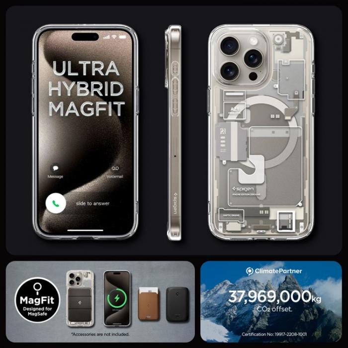 Spigen - Spigen iPhone 15 Pro Mobilskal Magsafe Hybrid - Titanium