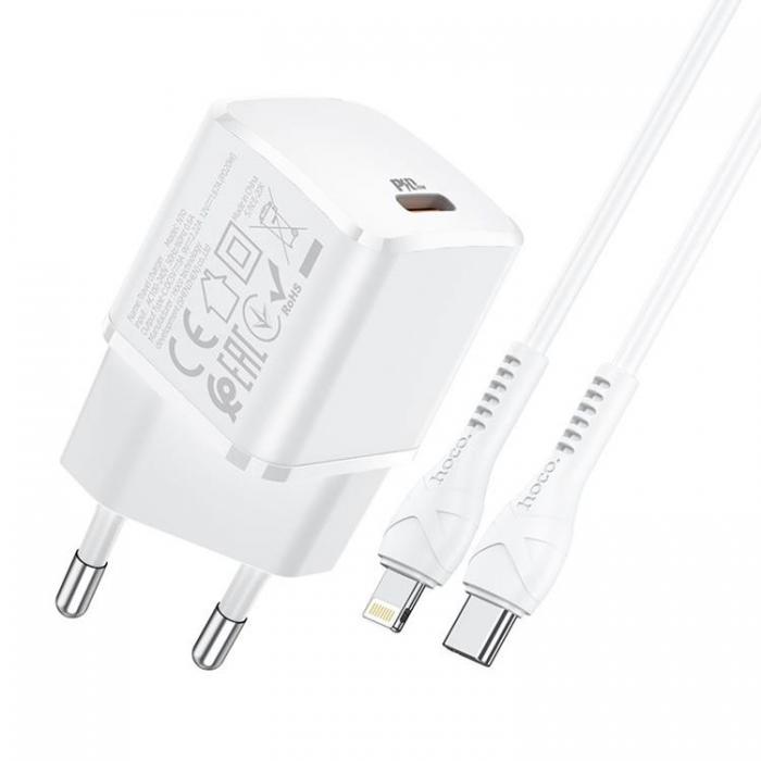Hoco - Hoco Vggladdare USB-C Med Lightning Kabel - Vit