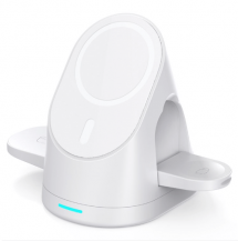  - Kompakt 3-i-1 Trådlös Magsafe Laddare - Vit