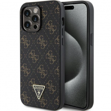 Guess - Guess iPhone 15 Pro Max Mobilskal 4G Triangle Metal Logo - Svart