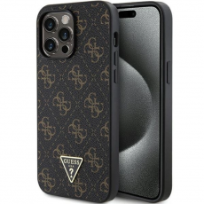 Guess - Guess iPhone 15 Pro Mobilskal 4G Triangle Metal Logo - Svart