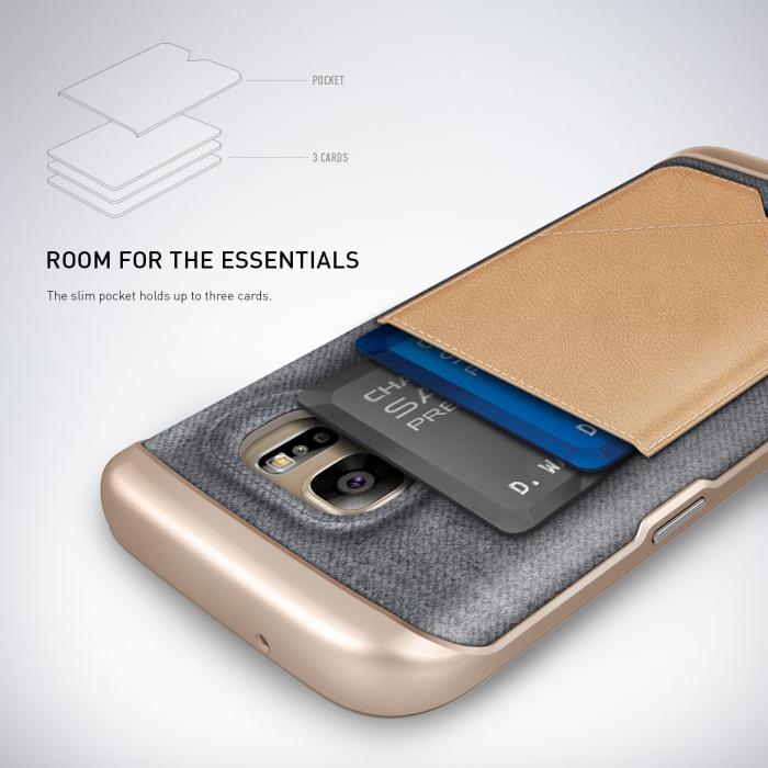 UTGATT5 - Caseology Messenger kta Lder Series Skal till Samsung Galaxy S7 - Beige