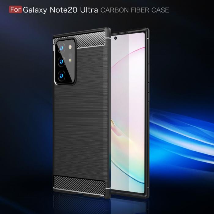 A-One Brand - Carbon TPU Skal till Galaxy Note 20 Ultra - Svart