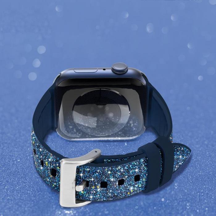 Kingxbar - Kingxbar Silicone Crystal Band Apple Watch 6 / 5 / 4 / 3 / 2 40mm / 38mm - Bl