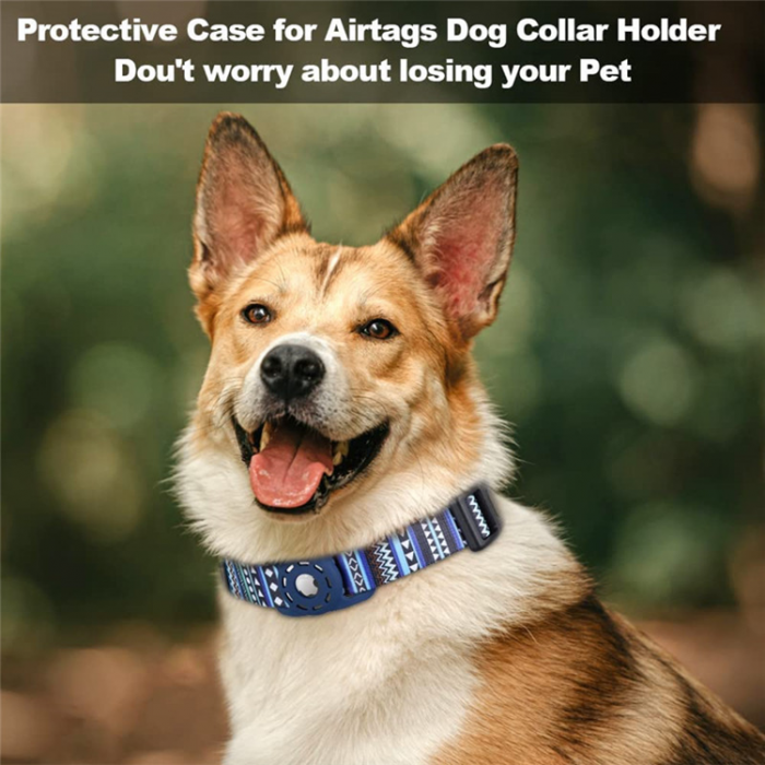 A-One Brand - Airtag Skal Digital Printing Pets Collar Cross Border - Bl