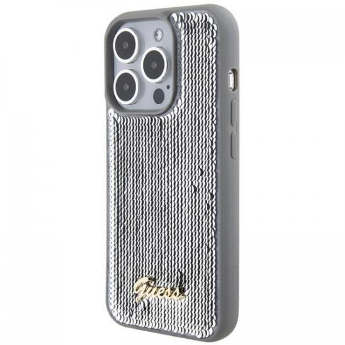 Guess - Guess iPhone 15 Pro Max Mobilskal Sequin Script Metal - Silver