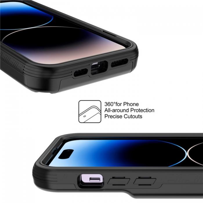 A-One Brand - iPhone 14 Pro Skal Korthllare Mirror Kickstand - Svart