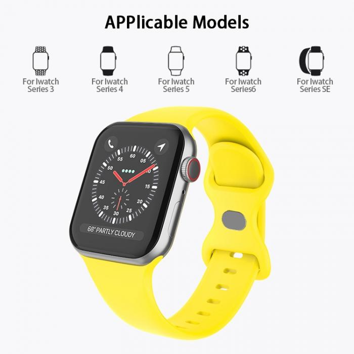 A-One Brand - Apple Watch 7 41mm Armband Silikon - Gult