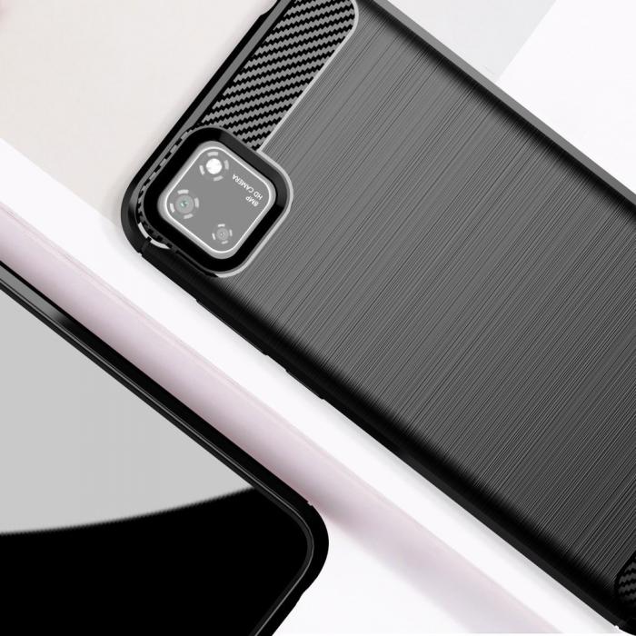 OEM - Carbon Flexible TPU skal till Huawei Y5p - Svart